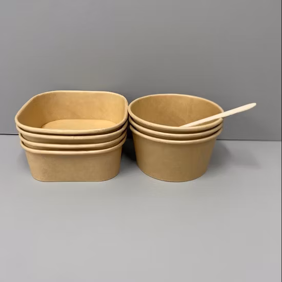 주문 처분할 수 있는 음식 패킹 콘테이너 Kraft 종이 수프 컵 그릇